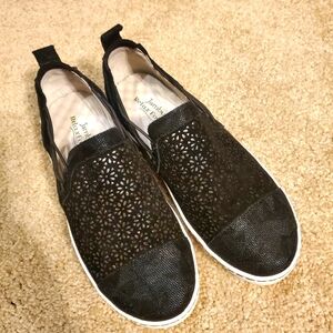 NEW Jambu Women's Erin Slip on Black Leather 7.5